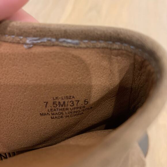 Lucky Brand, Women's, Taupe, Leather Upper, Open-Toe Heeled Booties, Size 7.5 - Picture 6 of 7